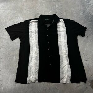 David Taylor Collection Men's Button Up Short Size XLT Black‎ And White